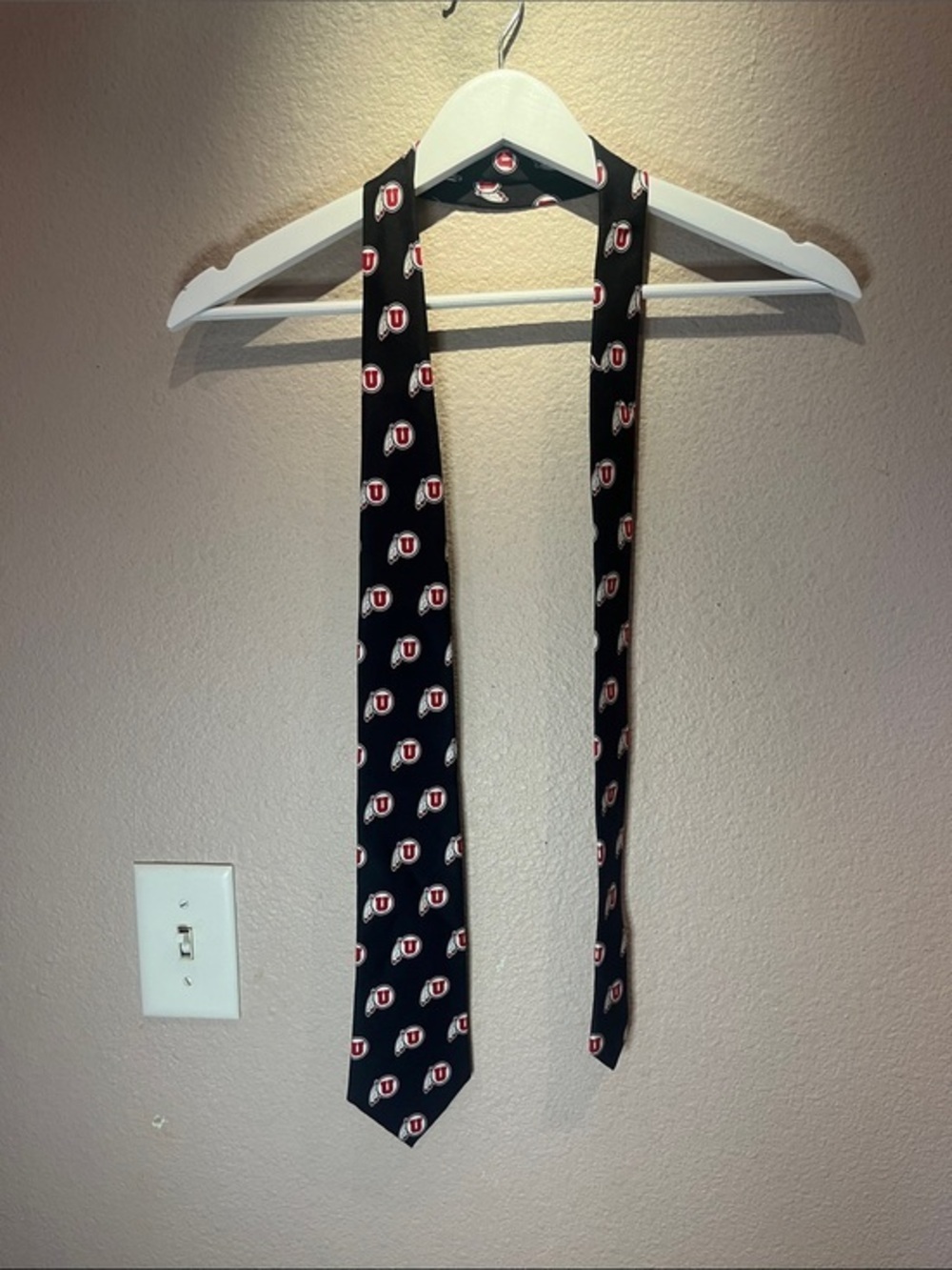 Utah Utes University of Utah Black Red Logo Necktie